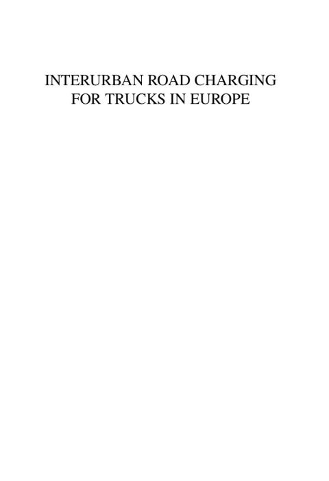 Cover image for book Interurban Road Charging for Trucks in Europe
