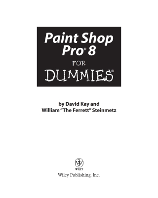 Paint Shop Pro 8 For Dummies