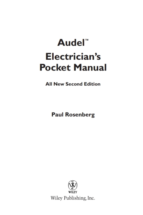 Audel Electrician's Pocket Manual 