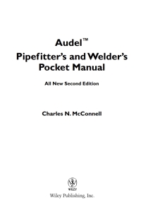 Imagen de portada: Audel Pipefitter's and Welder's Pocket Manual 2nd edition 9780764542053