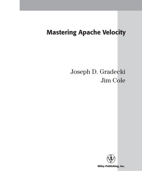 Mastering Apache Velocity 