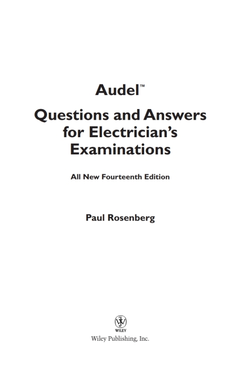 Audel Questions and Answers for Electrician's Examinations 