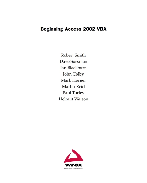 Beginning Access 2002 VBA 