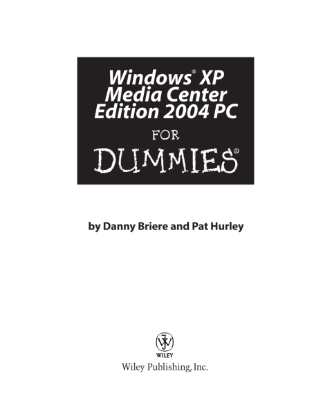 Cover image for book Windows XP Media Center Edition 2004 PC For Dummies