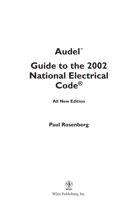 Audel Guide to the 2002 National Electrical Code 