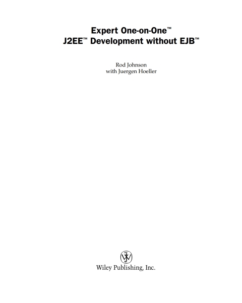 Cover image for book Expert One-on-One J2EE Development without EJB