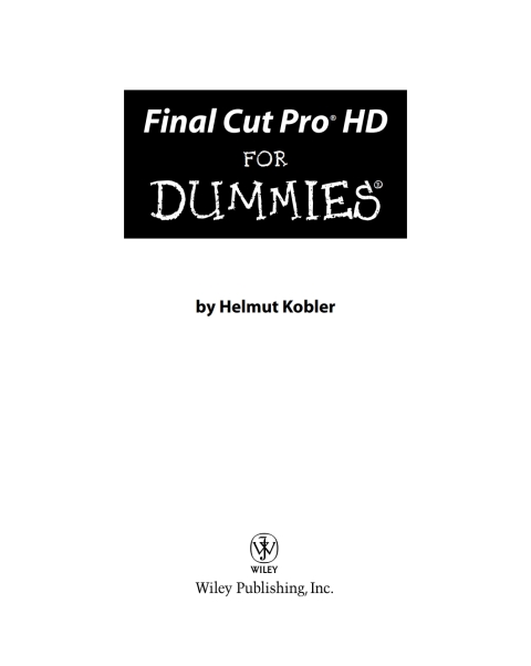 Cover image for book Final Cut Pro HD For Dummies
