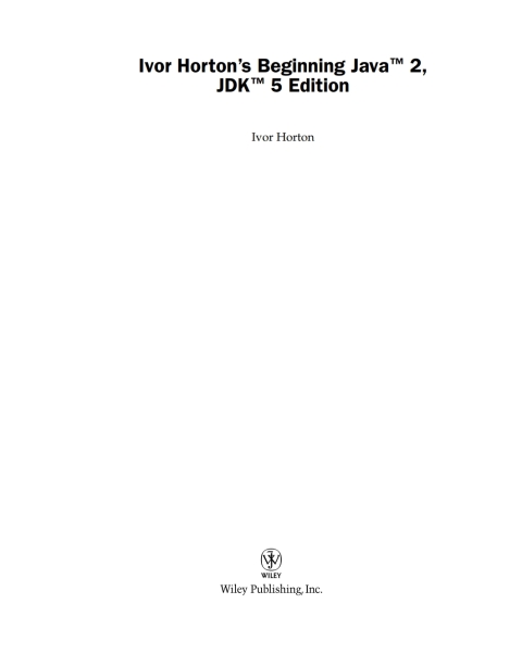 Ivor Horton's Beginning Java 2 