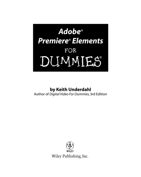 Cover image for book Adobe Premiere Elements For Dummies