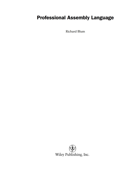 Cover image for book Professional Assembly Language