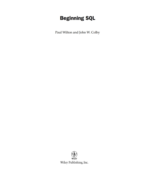 Beginning SQL 