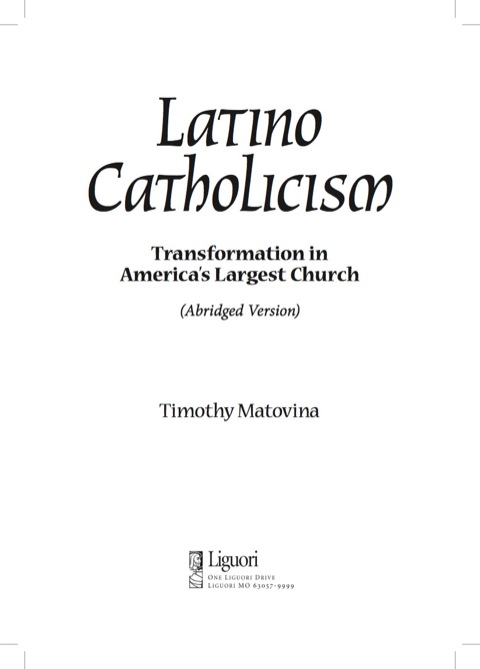 Cover image for book Latino Catholicism (Abridged version): Transformation in America's Largest Church