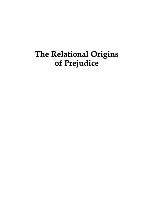Cover image for book The Relational Origins of Prejudice