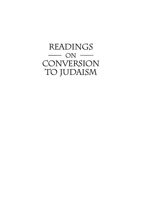 Cover image for book Readings on Conversion to Judaism