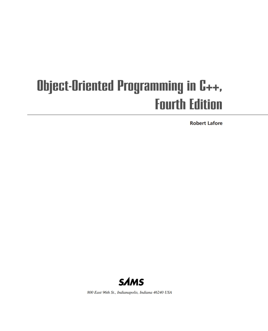 Page Fidelity Object-Oriented Programming in C++; $64.37