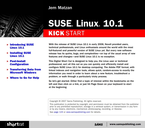 Cover image for book SUSE Linux 10.1 Kick Start (Digital Short Cut)