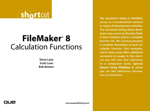 Cover image for book FileMaker 8 Calculation Functions (Digital Short Cut)