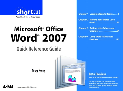 Cover image for book Microsoft Office Word 2007 Quick Reference Guide