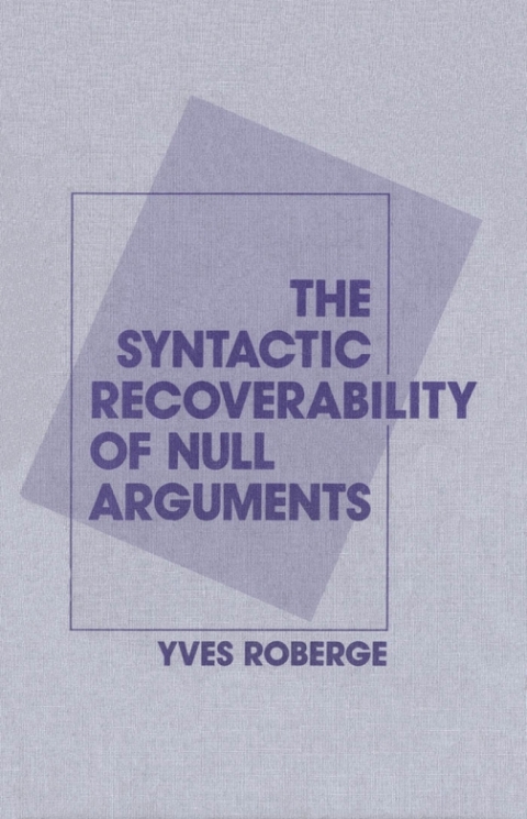 Cover image for book Syntactic Recoverability of Null Arguments