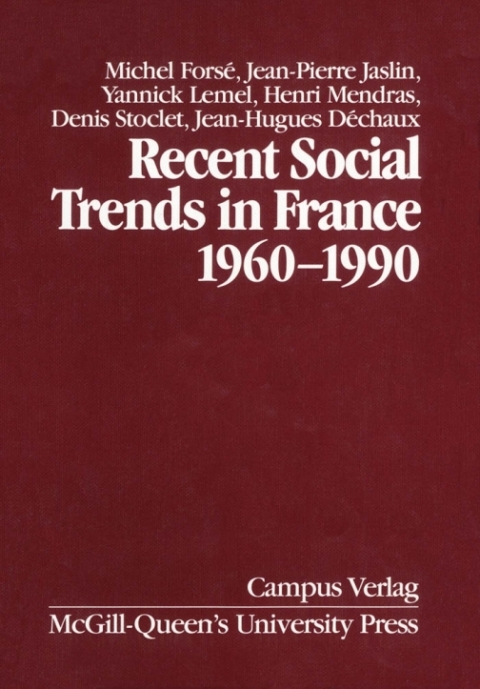 Cover image for book Recent Social Trends in France, 1960-1990