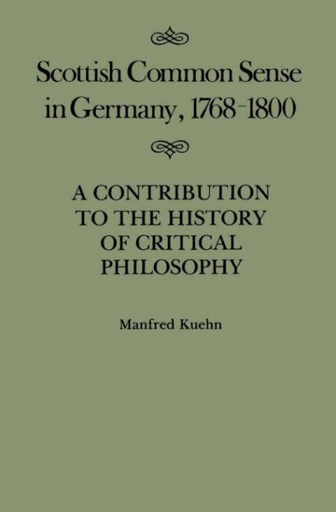 Cover image for book Scottish Common Sense in Germany, 1768-1800