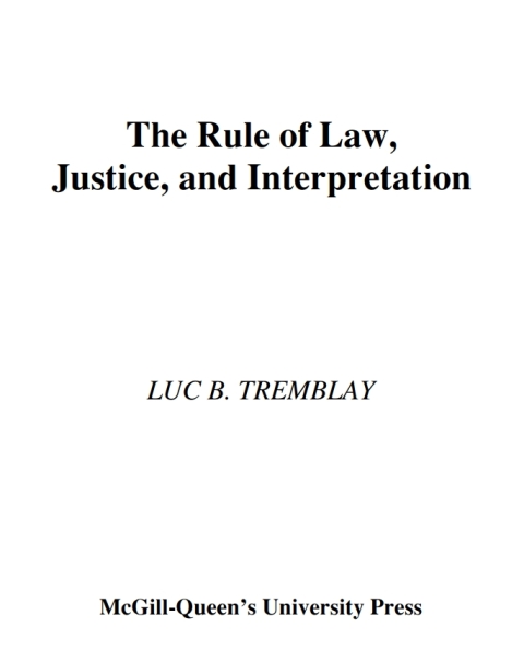 Cover image for book Rule of Law, Justice, and Interpretation