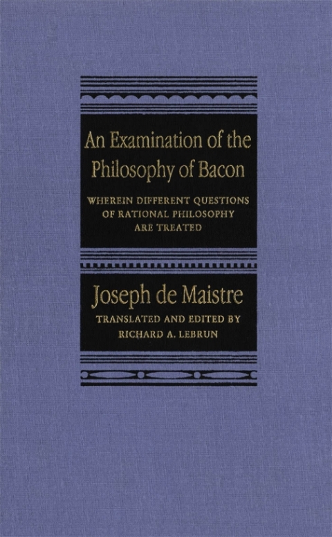 Cover image for book Examination of the Philosophy of Bacon