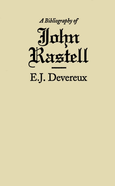 Cover image for book Bibliography of John Rastell