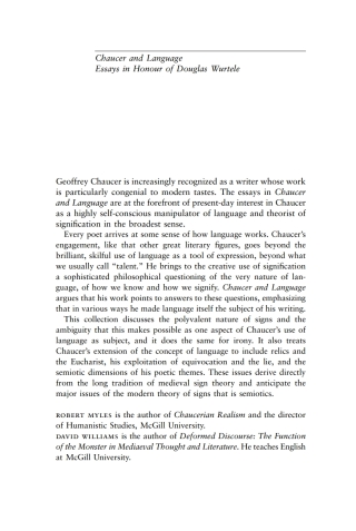 Chaucer and Language