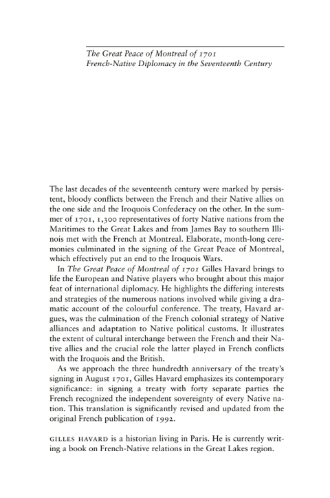 Cover image for book Great Peace of Montreal of 1701