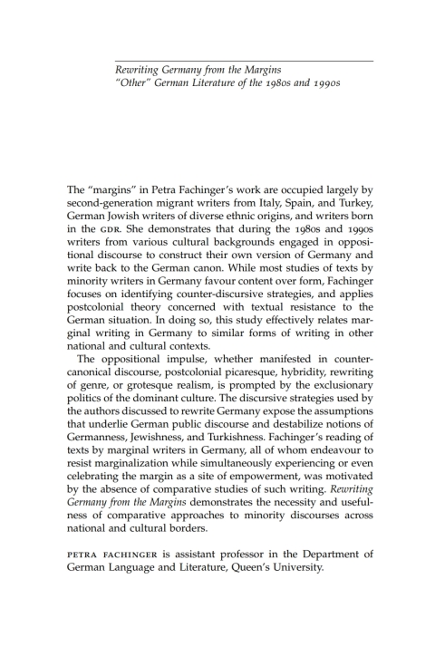 Cover image for book Rewriting Germany from the Margins