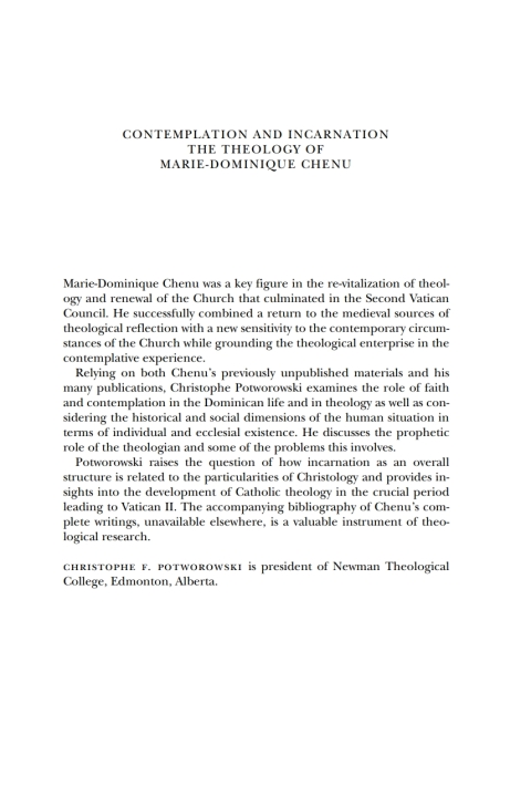 Cover image for book Contemplation and Incarnation