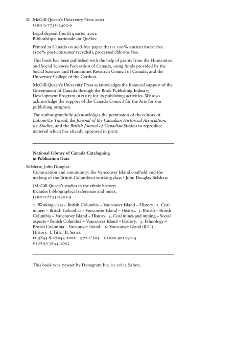 Cover image for book Colonization and Community