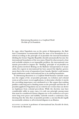 Determining Boundaries in a Conflicted World