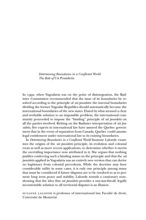 Cover image for book Determining Boundaries in a Conflicted World