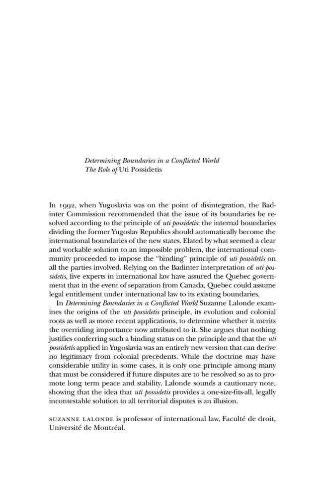 Determining Boundaries in a Conflicted World