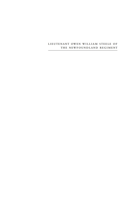 Cover image for book Lieutenant Owen William Steele of the Newfoundland Regiment