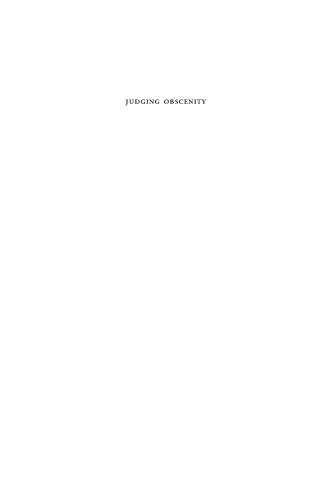 Cover image for book Judging Obscenity