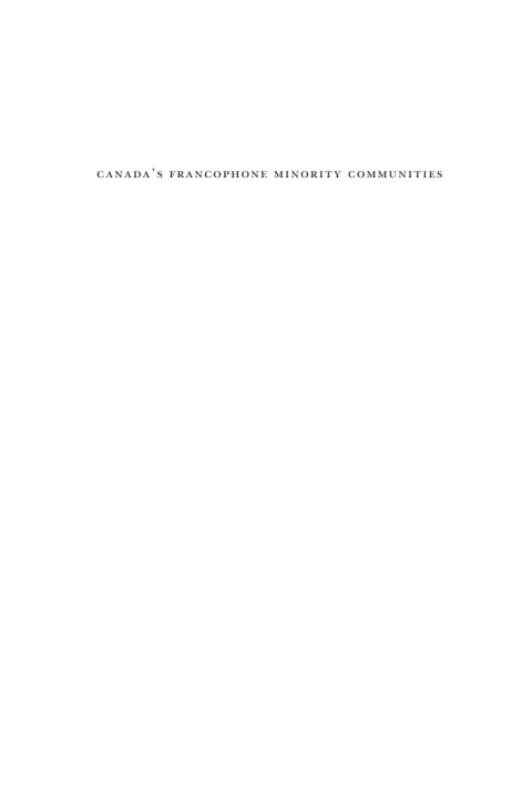 Cover image for book Canada's Francophone Minority Communities