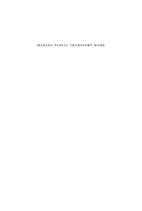 Cover image for book Making Public Transport Work
