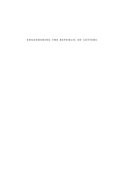 Cover image for book Engendering the Republic of Letters