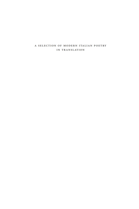 Cover image for book Selection of Modern Italian Poetry in Translation