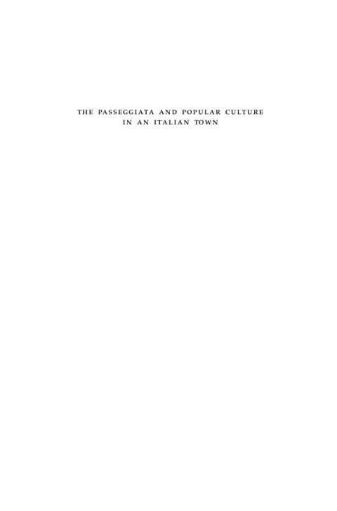 Cover image for book Passeggiata and Popular Culture in an Italian Town