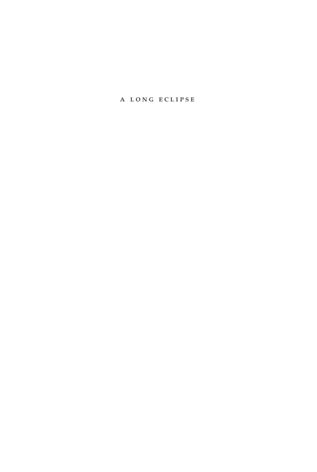 Long Eclipse (eBook)
