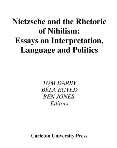 Nietzsche and the Rhetoric of Nihilism 