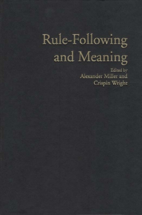 Cover image for book Rule-Following and Meaning