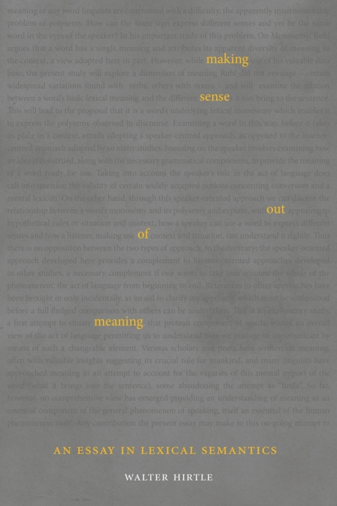 Cover image for book Making Sense out of Meaning