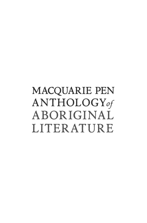 Cover image for book Anthology of Australian Aboriginal Literature