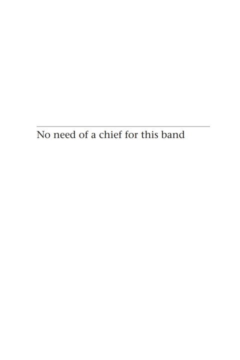 Cover image for book No need of a chief for this band
