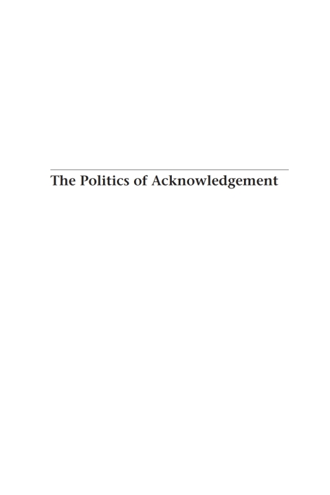 Cover image for book The Politics of Acknowledgement